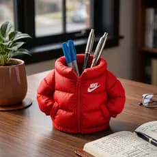 Porta Caneta Jaqueta Puff Miniatura | Decoração Geek e Presente Criativo