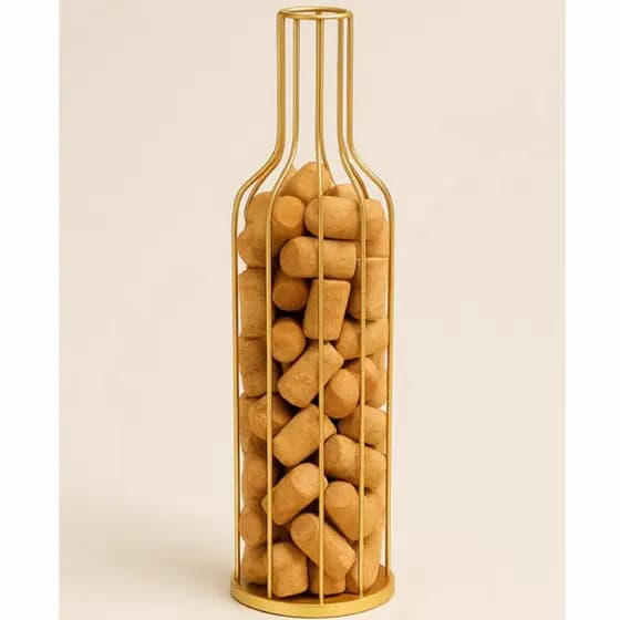 Garrafa dourada Porta Rolhas de vinho decoração interna