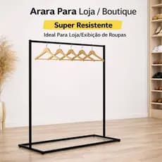 Arara de Chão Reforçada 1.30x1.00 Metalon para loja de roupas luxo