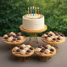 Kit 5 Suportes Para Doces Em Pinus Boleira Decoração Festa