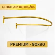 Provador Premium de Parede 90x90 Ferro Reforçado Arco Curvo para Cortina