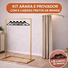 Kit Arara Closet + Provador 90x90 Quarto + 5 Cabides