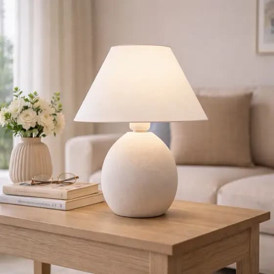 Abajur de Cerâmica Luminária de Mesa Decorativa Quarto Sala Luz Aconchegante
