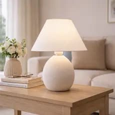 Abajur de Cerâmica Luminária de Mesa Decorativa Quarto Sala Luz Aconchegante