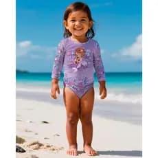 Conjunto feminino menina UV+50 proteção solar Camisa manga longa Calcinha piscina praia infantil