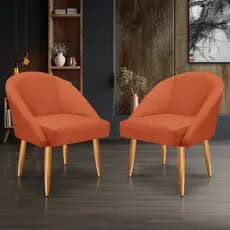 KIT 2 Cadeira Lua Veludo Decorativa Luxo