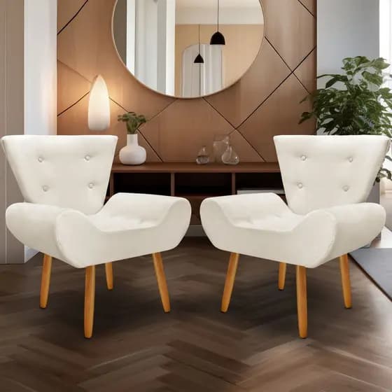 kit 2  Poltrona Decorativa Emília Consultório Escritório