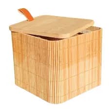Caixa Organizadora de Bambu com Tampa Porta Objetos Decorativo Natural Ecológico para Casa Banheiro