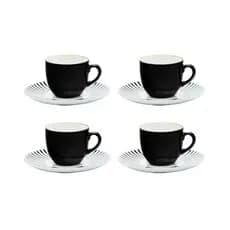 Jogo de 4 Xícaras Grandes Oxford 200 Ml Com Pires Coup Noir