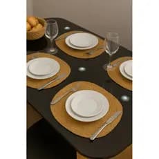 Kit com 8 Jogo Americano De Palha para Mesa De Jantar Trançado Resistente Ao Calor Antiderrapante 40x30cm