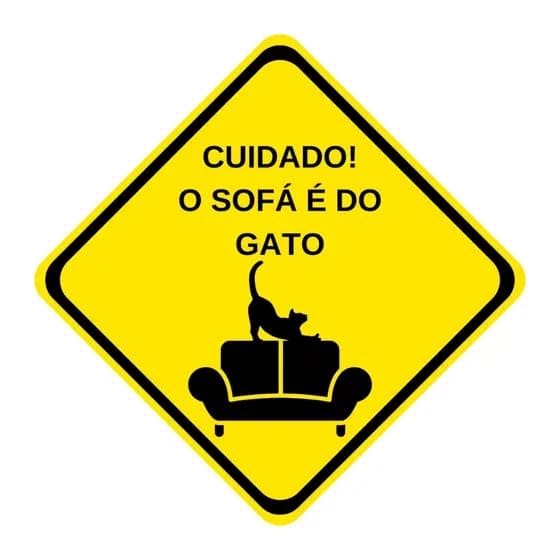 Placa Decorativa "Sofá do Gato" Ecológica