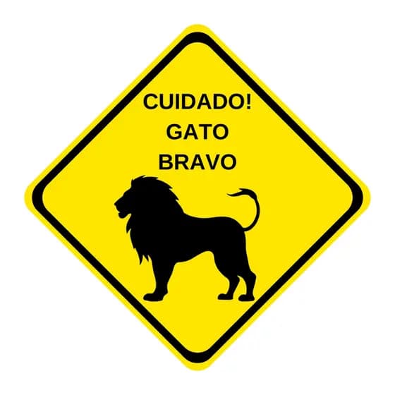 Placa Decorativa "Gato Bravo" Ecológica