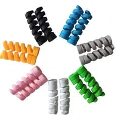 Protetor Anti-quebra Espiral Mola flexível p/ cabo de celular carregador controles USB Kit com 6 pares 1 par de cada cor