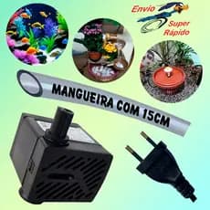 Bombinha mini bomba submersa p/ aquário mangueira 15cm cascata fonte bebedor  bededouro cães gatos Pets Bivolt 110/220v