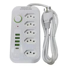Extensão Filtro De Linha Segurança Cabo De 2m  Usb E Tipo C bivolt 110V/220V