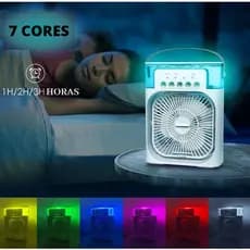 Refrigerador De Ar Ventilador Umidificador Portátil Com Led Reservatório De Água Led Tipo C USB