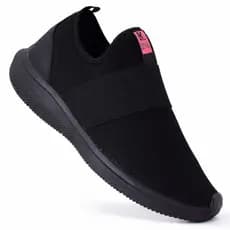 Tênis Kross Pink Preto Feminino Meia Slip On Super Confortável Macio Leve Academia Caminhada Casual