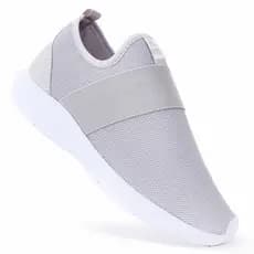 Tênis Kross Cinza Branco Meia Feminino Slip on Esportivo Leve Respirável Caminhada Academia Trabalho