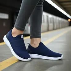 Tênis Kross Marinho Meia Feminino Slip on Esportivo Respirável Leve Academia Caminhada Dia a Dia