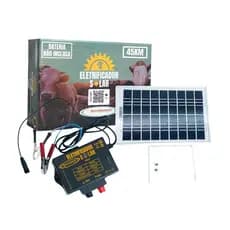 Máquina De Choque Cerca Elétrica Rural 45km Solar Sem Bateria