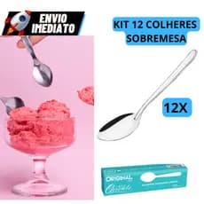 Kit 12 Colher De Sobremesa Cafe Chá Inox 16cm