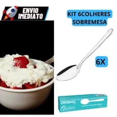 Kit 6 Colheres de Sobremesa Colher De Suco Colher De Café Inox