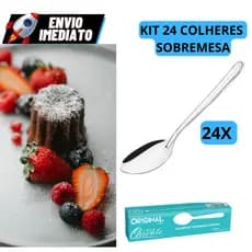 Kit 24 Colher Sobremesa Inox,Colher De Cha 16 Cm