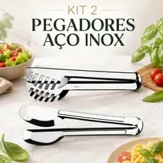 Kit 2 Pegadores De Aço Inox Para Alimentos Saladas e Frios Para Restaurantes Envio Imediato