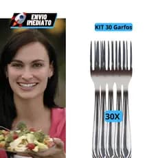 Jogo Garfo de Mesa Aço Inox C/30 pçs Restaurante Buffet
