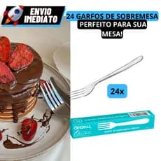Kit 24 Garfo para sobremesas Aço Inox de alta qualidade Reutilizável Faqueiro Promoção