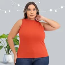 Moda Feminina Regata Plus Size Oversize – Modelagem Ampla, Tecido Leve