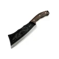 Faca Cutelo Japonês Profissional Forjado a Mão S/ Bainha – Aço Carbono com Gravura de Dragão