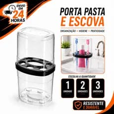 Porta Escova Pasta De Dente Suporte Plástico Com Tampa 1/2/3 Pia Banheiro Universal