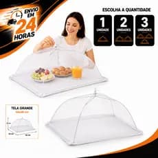 Tela Protetora Dóbravel Grande 44x46 Para Alimentos 1/2/3 Cobertura Frutas Bolos Anti Moscas Insetos