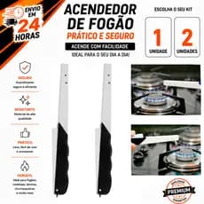 Acendedor De Fogão 22cm 1 Ou 2 Faísca Com Botão Moderno Para Cozinha Restaurante Lanchonete