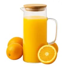 Jarra Vidro Borossilicato Bambu 1,2l Suco Água Leite Iogurte