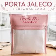 Porta Jaleco Personalizado Bordado com Nome Saco Organizador Scrub Medicina Enfermagem Fisioterapia Nutrição Biomedicina