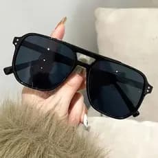 Óculos de Sol Vintage Retrô Amarelo Preto com Proteção Uv