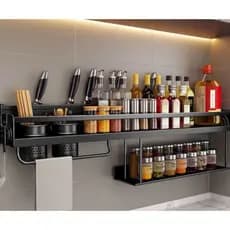 Prateleira de Parede Cozinha Porta Tempero Condimentos 60cm Organizadora Multiuso