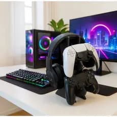 Suporte para Controle e Headset Gamer PS5 Xbox | Organizador de Mesa para Controle de Videogame e Fone | Suporte Gamer