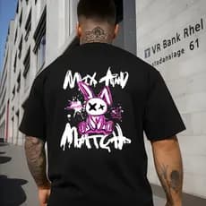 Camiseta Oversized Streetwear Masculina Max And Match Coelho Camisa Larga