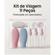 Kit Frascos Viagem 11 Peças Shampoo Sabonete Completo