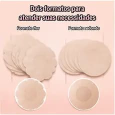 kit Até 100 Tapa-Seios Invisível Adesivo Protetor com 7,5cm de Diâmetro para Tampar Mamilos/Aureola/5PARES