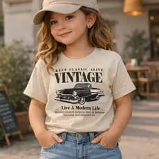 Camiseta Feminina Infantil Vintage T Shirt Menina Blusa Estampada Carro ENVIO IMEDIATO