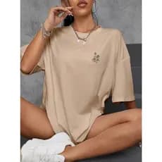 Camiseta Feminina Estampa Minimalista Blusa 100% AlgodãoT Shirt Estampada Flor Envio Imediato