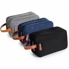 Necessaire Unissex Bolsa Organizadora Viagem Estojo Grande Desenho Do Tecido Liso