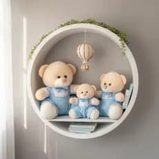 Trio De Ursos Shorts Com Suspensório Para Nicho E Decoração