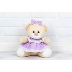 URSOS TEDDE VESTIDO BABY MINIATURA 12 CM PARA LEMBRANCINHA E DECORAÇÃO - PELÚCIA DOCE DE LEITE