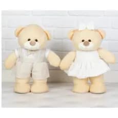 Casal de Urso 60cm Chá Revelação Neutro - 2 Peças