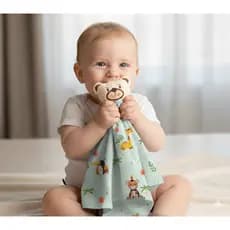 Naninha Com Prendedor de Chupeta Menina Bichinhos para Bebê - Menino Urso